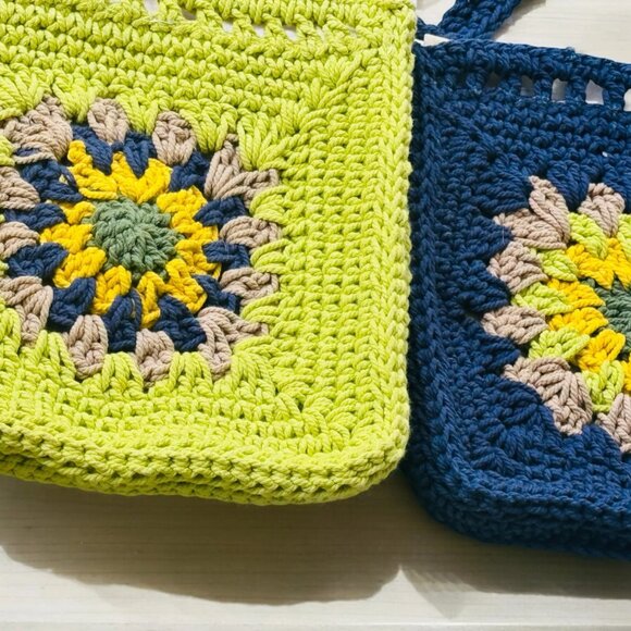 Cotton Handknitted Crochet Sling bag - Picture 4 of 6